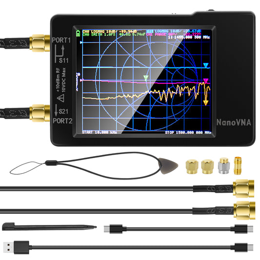 [Upgraded] AURSINC NanoVNA-H Vector Network Analyzer 10KHz -1.5GHz Latest HW Version 3.6 | HF VHF UHF Antenna Analyzer Measuring S Parameters, Voltage Standing Wave Ratio, Phase, Delay, Smith Chart