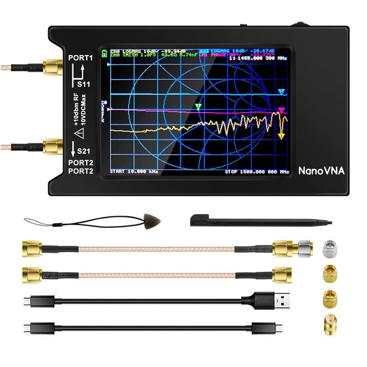 AURSINC NanoVNA-H4 Vector Network Analyzer, Lastest V4.3 10KHz-1.5GHz HF VHF UHF 4" Touch Screen Nanovna Antenna Analyzer Ham Radio, Measuring S Parameters, SWR, Phase, Delay, Smith Chart